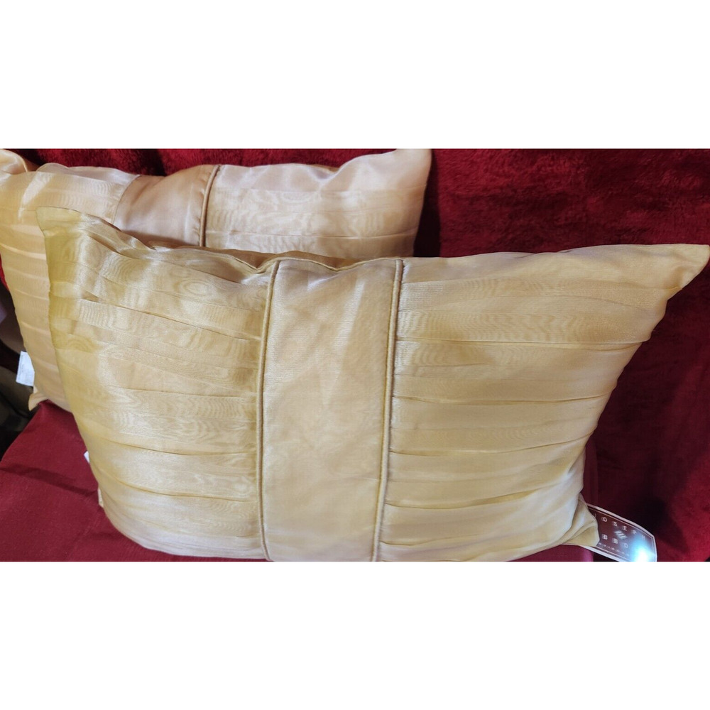 Pair JOSEPH ABBOUD Polyester Fiber Yellow PILLOWS NWT 22.5 x 16"